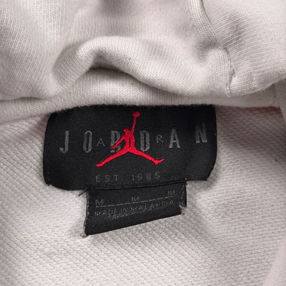 Nike Jordan Hoodie Men Medium White Graphic Pullover Air Wings Swoosh Jumpman